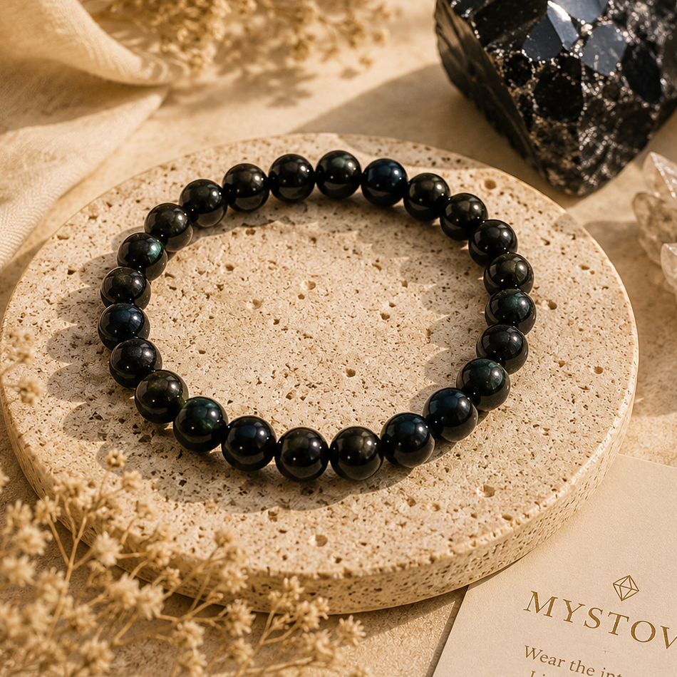 Mystova Black Obsidian Protection Bracelet